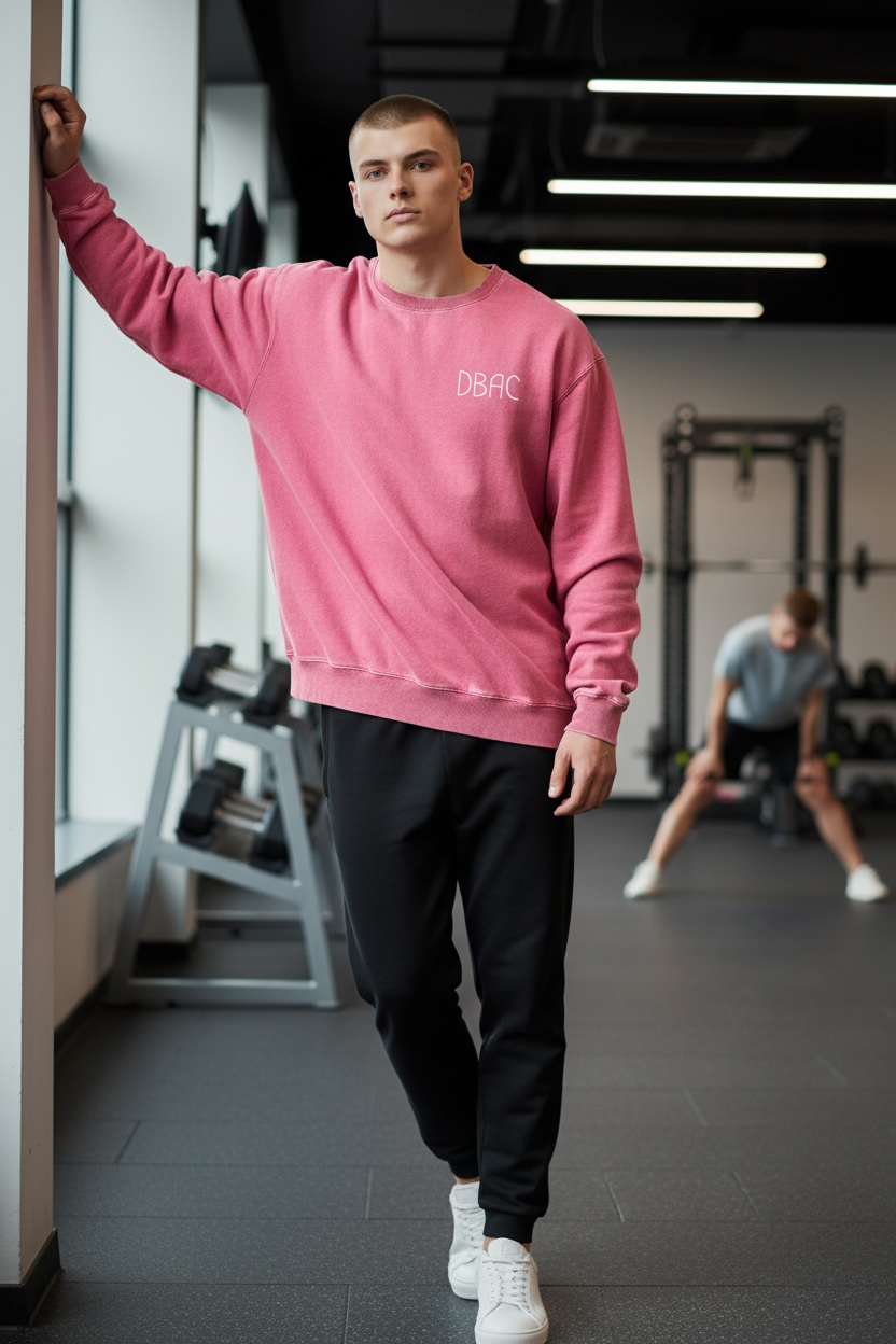 Pink Acid Wash “Live,Laugh,Love” Sweater