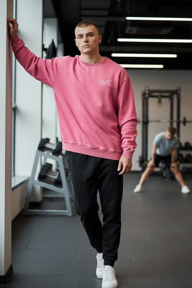 Pink Acid Wash “Live,Laugh,Love” Sweater Main Image