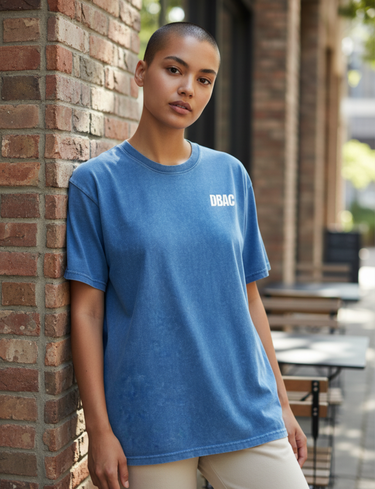 Blue Oversized Acid Wash- “Live,Laugh,Live.. DBAC”