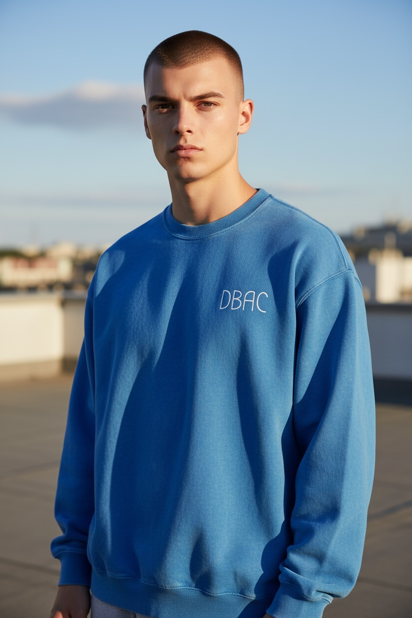 Blue Acid Wash “Live,Laugh,Love” Sweater